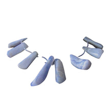Load image into Gallery viewer, Natural Blue Chalcedony Bead Strand | 663cts | 32x15x13 to 50x16x12mm| 14 Beads|
