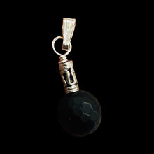 Load image into Gallery viewer, Black Stone Africa Sterling Silver Pendant Matte Black Handmade USA 1 Inch
