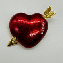 Load image into Gallery viewer, Sparkling Society Designer Arrow Heart Brooch 40x45x40mm Romantic Love USA
