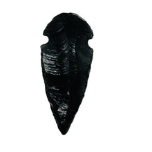 Load image into Gallery viewer, Obsidian Carved Arrowhead Pendant Bead | 1 3/4&quot; Long | Black | 1 Bead |
