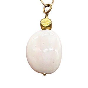 Conch Shell Drop 14K Gold Filled Pendant | Gentle Pink | 1 1/2" Long |