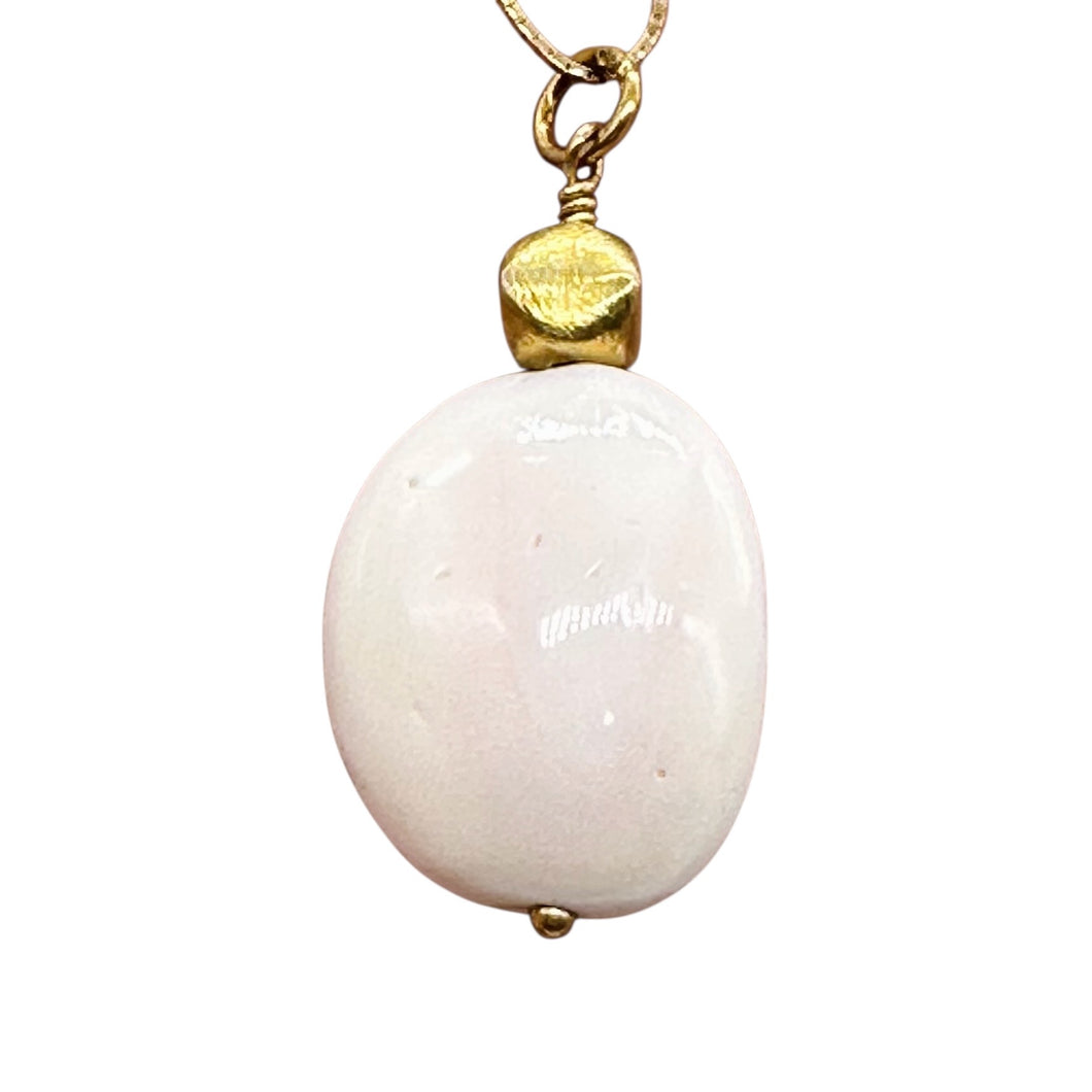 Conch Shell Drop 14K Gold Filled Pendant | Gentle Pink | 1 1/2