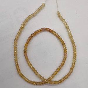 Natural Imperial Topaz Faceted Rondelle Bead 54cts. Strand| 3.75x2.5mm| 180 Bds