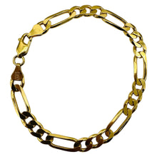Load image into Gallery viewer, Handmade Italian 18K Gold Vermeil Figaro Chain Bracelet | 7mm | 8" | 12g |
