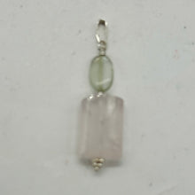 Load image into Gallery viewer, Rose Quartz, Green Moonstone Sterling Silver Pendant | 1 1/2&quot; Long| Pink, Green|
