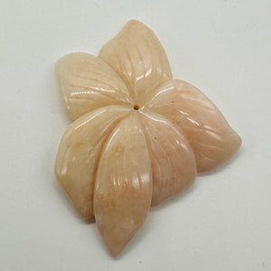 Peruvian Opal 44ct Carved Flower Pendant Bead | 40x45x5mm | Pink | 1 Bead |