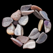 Load image into Gallery viewer, Hand Carved Brazilian Agate Leaf Bead Strand 109319BA
