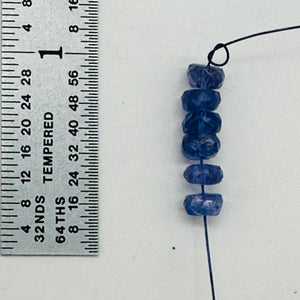 Tanzanite (approx 3.5cts) Rondelle Bead Parcel | 5x3mm | Blue | 5 Beads |