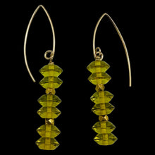 Load image into Gallery viewer, Natural Yellow Amber 6 Bead 14K Rose Gold Filled Dangle Earrings 1.5" Handmade
