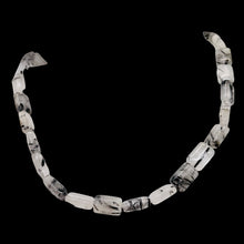 Load image into Gallery viewer, Tourmalinated Quartz Rectangular Bead Strand | 12x8x5mm| Clear White Black | 33|
