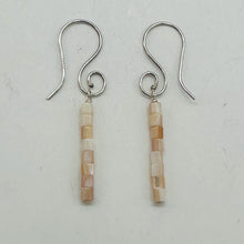 Load image into Gallery viewer, Pink Mother of Pearl Sterling Silver Earrings with Spiral Hook | 1 3/4" Long |

