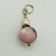 Load image into Gallery viewer, Pink Peruvian Matte Finish Opal, Pearl Drop Bead Pendant | Pink | 1 1/4&quot; Long |
