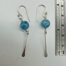 Load image into Gallery viewer, Aquamarine Sterling Silver Dangle Earrings | 2" Long | Blue | 1 Pair |
