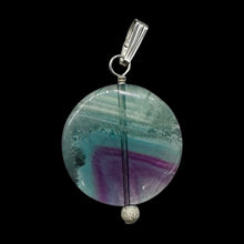 Load image into Gallery viewer, Fluorite Aurora Borealis Sterling Silver Pendant | 1 1/4&quot; Long | Blue/Purple |
