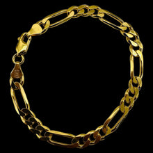 Load image into Gallery viewer, Handmade Italian 18K Gold Vermeil Figaro Chain Bracelet | 7mm | 8" | 12g |
