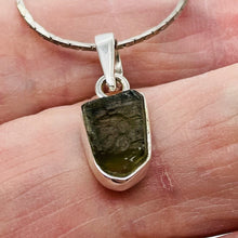 Load image into Gallery viewer, Moldavite 8.88ct Sterling Silver Free-form Pendant| 7/8&quot; Long| Green| 1 Pendant|
