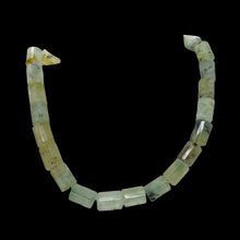 Load image into Gallery viewer, Tourmalated Prehnite Half-Strand Tube Beads | 16x11mm | Green Black | 13 Beads |
