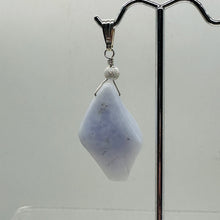 Load image into Gallery viewer, Chalcedony Designer Cut Sterling Silver Wire Wrap Pendant | 2&quot; Long | Blue |
