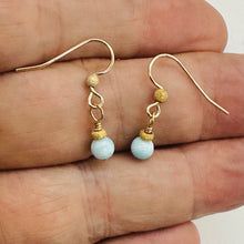 Load image into Gallery viewer, Natural Hemimorphite Yellow Gold 14kgf Earrings | 1 1/2" Long | Blue | 1 Pair |
