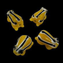 Load image into Gallery viewer, Frog Lampwork Glass Jumping Frog Beads | 17x12x9mm | Canary Yellow | 4 Beads
