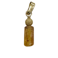 Load image into Gallery viewer, Topaz Precious Faceted Crystal Drop 14K Gold Filled Pendant | 1&quot; Long | Orange |
