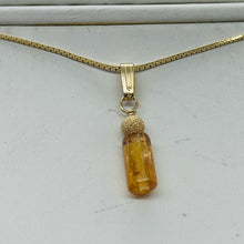 Load image into Gallery viewer, Topaz Precious Faceted Crystal Drop 14K Gold Filled Pendant | 1&quot; Long | Orange |
