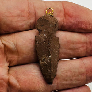 Obsidian Carved Arrowhead Pendant | 1 3/4" Long | Black | 1 Pendant |