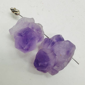 Amethyst Natural Crystals Parcel | 29x27x15 and 27x23x15m | Purple | 2 Beads |