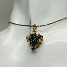 Load image into Gallery viewer, Sapphire Gemstone Vermeil Pendant Necklace | Blue | 1 inch long | 1 Pendant |
