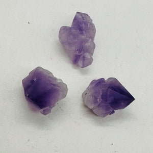 Amethyst Natural Crystals Parcel | 23x16x13 to 19x15x12mm | Purple | 3 Beads |