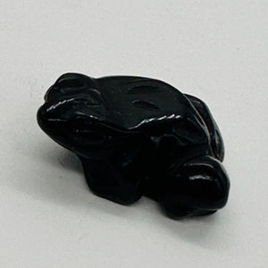 Charming Onyx Stone Frog Animal Beads Figurine | Black| | 20x18x9.5mm | Black