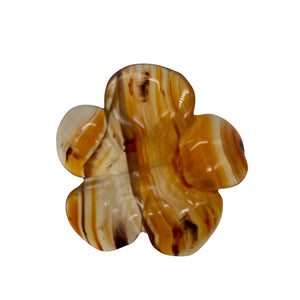 Plumeria! Carved Carnelian Hawaiian Flower Bead | Orange | 25x6mm | 1 Bead |