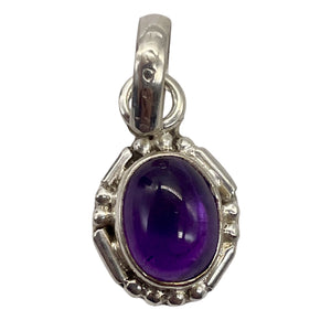 Amethyst Sterling Silver Drop Pendant | 3/4" Long | Purple | 1 Pendant |