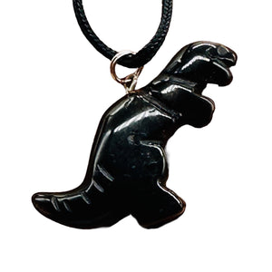 Tigereye Tyrannosaurus Rex Dinosaur Pendant Necklace | 3/4' Long | Bronze |