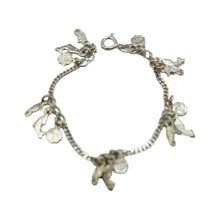 Load image into Gallery viewer, Nautical! Sterling Silver 7" Charm Bracelet , Dolphins, Sea Horses and Doubloons

