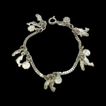 Load image into Gallery viewer, Nautical! Sterling Silver 7" Charm Bracelet , Dolphins, Sea Horses and Doubloons
