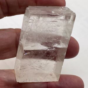 Optical Calcite Iceland Spar 65G Rectangular Display Prism | 32x30x18mm | Clear|