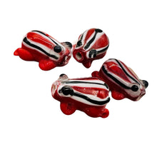 Load image into Gallery viewer, Frog Lampwork Glass Jumping Frog Beads | 17x12x9mm | Scarlet Red | 4 Beads |
