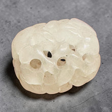 Load image into Gallery viewer, 1 Basket Weave Carved White Jade 14x12mm Barrel Bead 10564 | 14x12mm | multi-Hue
