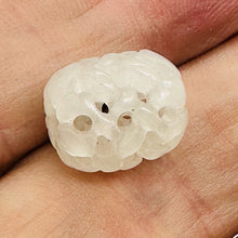 Load image into Gallery viewer, 1 Basket Weave Carved White Jade 14x12mm Barrel Bead 10564 | 14x12mm | multi-Hue
