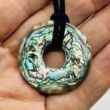 Load image into Gallery viewer, AAA Natural Abalone Pi Circle Pendant Necklace | 1.5" (Abalone Disc) |
