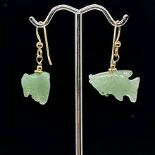 Load image into Gallery viewer, Aventurine Koi Fish 14kgf Yellow Gold Earrings | Semi Precious Stone Jewelry |
