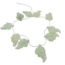Load image into Gallery viewer, Carved Green Prehnite Leaf Briolette Bead Strand 109886D
