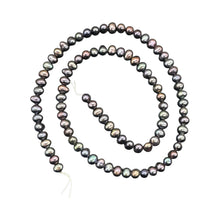 Load image into Gallery viewer, Near Round Blue Peacock 6-5mm FW Pearl Strand 109941
