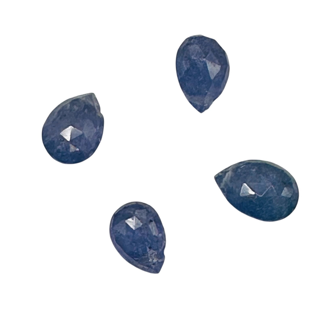 Tanzanite AAA Graduated Briolette Beads | 10x7x5 to 7x5x3mm | Lavender| 4 Beads|