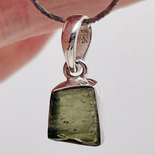 Load image into Gallery viewer, Moldavite 9.45ct Sterling Silver Square Pendant | 3/4&quot; Long | Green | 1 Pendant|
