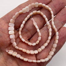 Load image into Gallery viewer, Mother of Pearl Double Drilled 16&quot; Strand Rectangle Cut| 8x5x3mm| Pink| 80 Beads
