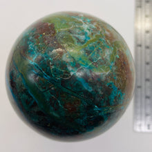 Load image into Gallery viewer, Chrysocolla Display Sphere | 2&quot; | Green Blue Tan | 232g | 1 Collector&#39;s Item |
