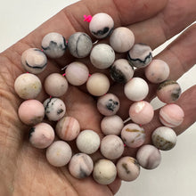 Load image into Gallery viewer, Peruvian Opal Matte Finish Round Bead Strand | 12mm | Pink, Black | 32 Beads |
