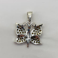 Load image into Gallery viewer, Butterfly Marcasite Sterling Silver Pendant | 1&quot; Long | Silver | 1 Pendant
